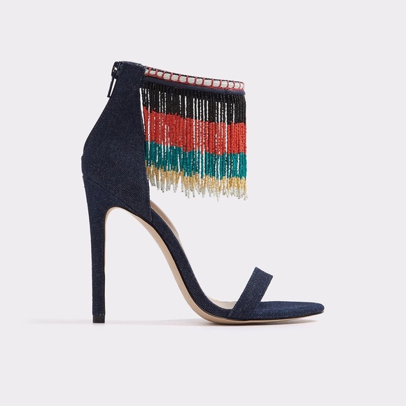Aldo denim beaded heels - Picture 3 of 12